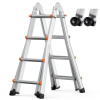 VEVOR Telescoping Ladder A Frame, 15.5 FT Compact Aluminum Extension Ladder, Multi-Function Portable Collapsible RV Ladder, Telescopic Ladder for Homework Stairs Indoor Outdoor Roof, 330lb Load, New in Box $299