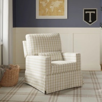 Namesake Crawford Recliner and Swivel Glider, Tan Gingham, New in Box $1,099