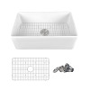 DeerValley Grove 30" L X 18" W Rectangular White Single Basin Fireclay Farmhouse / Apron Kitchen Sink with Grid and Strainer DV-1K510, New in Box $499