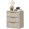 Ebern Designs Cesiro 3-Drawer Nightstand with Metal Glides, Gray White Oak, New Open Box $499