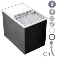 VEVOR Drop in Ice Chest, 27"L x 18"W x 21"H Stainless Steel Ice Cooler, Commercial Ice Bin with Sliding Cover, 40.9 qt Outdoor Kitchen Ice Bar, Drain-pipe and Drain Plug Included, for Cold Wine Beer, New in Box $399