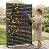 ChicFurnit 72" Tall Outdoor Privacy Screen, 6-Panel Freestanding HDPE Fence Divider with Louvered Airflow Design, Weather-Resistant Patio Partition for Backyard, Garden & Trash Cans, Black, New in Box $299