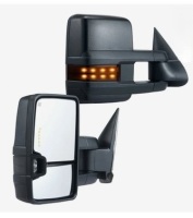 VEVOR Towing Mirrors, Left & Right Pair Set for Chevrolet Silverado (2014-2019)/GMC, Power Heated with Signal Light & LED Driving Light, Manual Controlling Telescoping Folding, Heating Defrost, Black New in Box $299