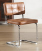 Latitude Run Marlow 19.3" H Mid-Century Modern Tufted Faux Leather Side Dining Chair with Steel Frame, New in Box $499