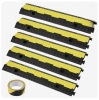 VEVOR 5-Piece Rubber Cable Guard, Dual Channel, 12000 lbs per Axle Load Capacity, Durable Hose & Wire Protection Ramp for Driveways, with Easy Access Top & 50 ft Caution Tape for Both Indoor & Outdoor New in Box $199