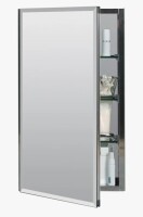 Ebern Designs Fallyn Recessed or Surface Mount Frameless Medicine Cabinet with 3 Adjustable Shelves New in Box $139