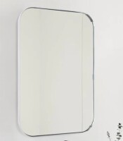 Latitude Run 40" x 30" Josilyn Mid-Century Modern Chic Metal Rounded Wall Mirror New in Box $299