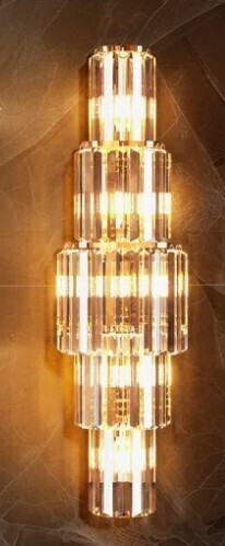 Mercer41 Wall Sconce Lamp Crystal Lighting Fixtures With Long Oblong Crystals New in box $249