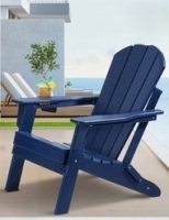 VEVOR Adirondack Chair All-Weather Portable Folding Fire Pit Chair, Outdoor Adirondack Patio Chair with Cup Holder, with Relaxing Arm Rest Ergonomic, for Garden, Backyard Navy Blue New in Box $199