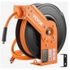 VEVOR Retractable Air Hose Reel, 3/8IN x 50FT Rubber Air Hose Max 300PSI, Air Compressor Hose Reel Auto-Rewind with 5FT Lead in, Ceiling/Wall Mount Heavy Duty Single Arm Reel & 180&deg; Swivel Bracket New in Box $139