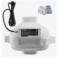 VEVOR 4 to 4.5 inch Radon Mitigation Fan System, Quiet 190 CFM Radon Mitigation Kit with 2 Couplers, Waterproof Radon Fan Electric Inline Duct Fan Exhaust Fan for Indoor Outdoor Ventilation New in Box $119
