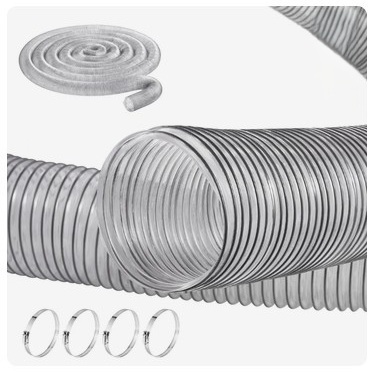 VEVOR Dust Collection Hose, 4'' x 50', Thickened PVC Material Puncture-Resistant Flexible Clear Hose with Carbon Steel Wire Coil 4 x 304 Stainless Clamps, for Table Saw, Band Saw, Planer, Jointer New in Box $139