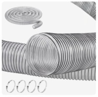 VEVOR Dust Collection Hose, 4'' x 50', Thickened PVC Material Puncture-Resistant Flexible Clear Hose with Carbon Steel Wire Coil 4 x 304 Stainless Clamps, for Table Saw, Band Saw, Planer, Jointer New in Box $139