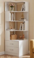Latitude Run&reg; 5-Tier Staggered Corner Bookcase With 2 Drawers New In Box $399