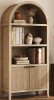 Red Barrel Studio 71" Tall Arched Bookcase with Fluted Doors and Open Shelf, New in Box $399