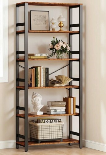 17 Stories Bookshelf, 31.5" Wide Shelf 6 Tier Bookcase, 70Lbs/Shelf Industrial Bookshelves, New in Box $299