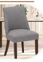 Winston Porter High Back Upholstered Parsons Dining Chair, 19" Seat Height Fabric Side Chair with Thick Padded Cushion, Solid Wood Legs, Easy Assembly, Light Grey, New in Box $499