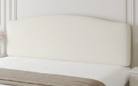 Wrought Studio&trade; Damerius Curved Upholstered Queen Headboard With Adjustable Height & Easy Plug-In Mount, Scratch-Resistant Towel Velvet New In Box $299