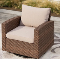 Winston Porter Dynasia PE Rattan Swivel Rocking Outdoor Chair with Cushions new in box $499