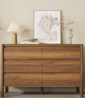 Kingdely Brown Wood Grain 6-Drawers 47.2 in. Wide Thick Board Chest of Drawers, Dresser, Storage Cabinet with 5-Legs $499