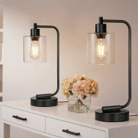 Beachcrest Home&trade; Curved Arch Design Touch Control Table Lamp with Dual USB Ports, Dimmable LED Bulb Included (Set of 2) New In Box $199