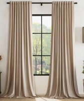 Mercer41 Velvet 70%-80% Room Darkening Luxury curtains for Bedroom Living Room Window Blackout Thermal insulation Drapes, Set of 2, 52" W x 120" L New $89