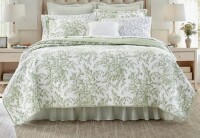 Laura Ashley King Size 3-Piece Bedford Pink Floral Cotton Reversible Quilt Set $299
