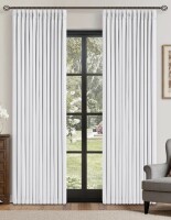 Latitude Run&reg; 100% Blackout Thermal Memory Trained Pinch Pleated Farmhouse linen curtain 2 panels, 40" x 84" New In Box $99