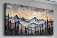 Red Barrel Studio&reg; Large Wall Decor For Living Room Canvas Wall Art For Office Modern Wall Decorations For Bedroom Mountain Landscape Painting Abstract Pictures Artwork Room Home Decor 24X36 inch New In Box $199