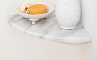 Trinx Marble Corner Shelf Wall Mount, Nero Marquina Black Marble Corner Shower Shelf, Polished 8" Round Edge Corner Shelves for Bathroom, Kitchen, Office, Living Room, 1 Piece New in Box $79