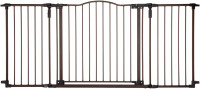 Toddleroo by North States - Deluxe D&eacute;cor Safety Gate: Hardware Mounted Extra Wide Metal Baby Gate - Adjustable Child Gate - 38.3 to 72 Inches Wide - 30 Inches Tall - Matte Bronze / Regalo Gate Extension 24-in x 30-in Pressure/Hardware Mounted White Metal 