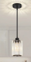 Ivy Bronx Bette 1-Light Modern Crystal Single Pendant Light With Adjustable Height New In Box $299