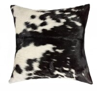 HomeRoots 16" Black and White Cowhide Throw Pillow / Natural Torino Cowhide S&P Black & White Cowhide 12 in. x 20 in. Throw Pillow / Assorted $99