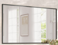 Aok Garden 36 in x 60 in Modern Aluminum Framed Bathroom Mirror in Black with Beveled Edge and Tempered Glass new in box $499