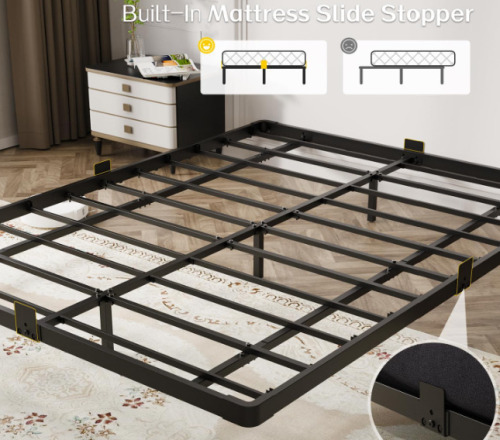 OLEVS Floating Bed Frame Queen Size Metal with LED Light & Charging Station new in box $399