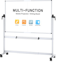 VIZ-PRO Double-Sided Mobile Projection Writing Whiteboard, 72 x 48 Inches, Magnetic Foldable Rolling Dry Erase Board & Projector Screen new in box $499