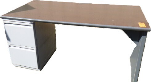 Haworth metal two drawer shell desk $299
