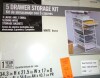 Everbilt 34.76 in. H x 17.13 in. W White Steel 5-Drawer Close Mesh Wire Basket New In Box $199 - 2