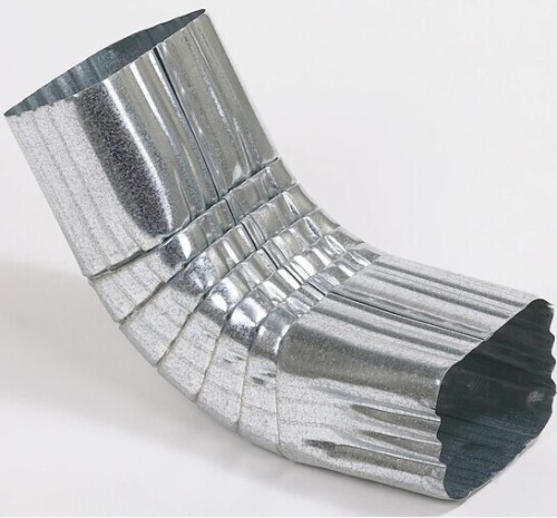 Amerimax Gutter Front Elbow, Style A, 75 Degree, Mill Finish Galvanized Steel, 2 X 3 In. New in Box