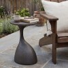 Latitude Run&reg; Doran Outdoor Magnesium Oxide Side Table with Sculptural Oval Top New In Box $299