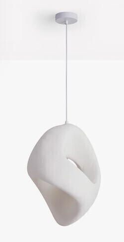 Latitude Run&reg; Wabi Sabi L390 Sculptural Pendant Light, Handcrafted Textured Resin Hanging Lamp With Organic Shape, E26 Base, Modern Minimalist Ceiling Light New In Box $299
