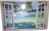 IDEA4WALL "Window View Tropical Island Beach Paradise Vacation Nature Landscape" Canvas, 36" x 48" New In Box $199 - 2