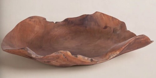 Steelside&trade; Decorative Hand-Carved Teak Wood Bowl New In Box $199