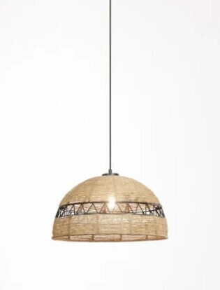 River of Goods 19.5" W 1-Light Arie Metal and Jute Pendant New In Box $299
