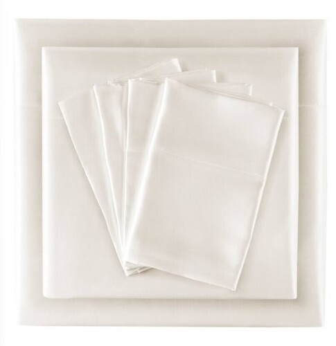 Madison Park Full Satin Luxury 6pc Sheet Set Ivory New $79