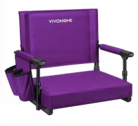 VIVOHOME Portable Purple Stadium Seats for Bleachers with Back Support and Cushion New In Box $99