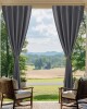 Ebern Designs 2 Panels Rod-Free Outdoor Curtains for Patio Waterproof, Sticky Top & Back Tab Bottom with Free Rope for Wind Resistance, Weatherproof Drapes for Gazebo/Porch, 52" x 108" New In Box $79