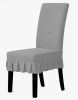 Canora Grey Stretch Parsons Dining Chair Cover with Ruffled Skirt, Elastic Slipcover for High Back Chairs, Wrinkle-Resistant Fabric Protection New In Box $79