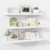 Ebern Designs Parece Wall-Mounted Floating Shelves for Bedroom, Living Room (24 inch, Set of 3) New In Box $199