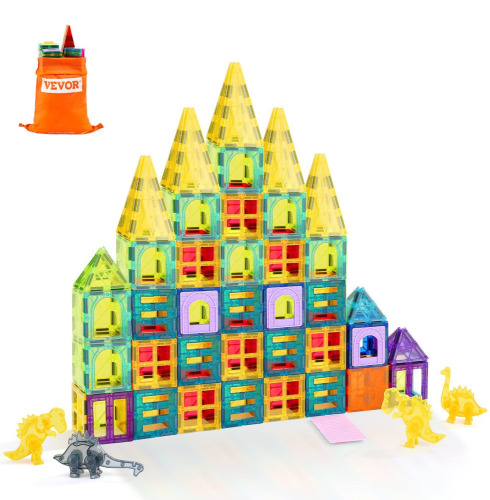 VEVOR Magnetic Tiles, 56 PCS Magnetic Animals Building Blocks for Kids, Magnet Building Set with 4 Dinosaurs, STEM Sensory Educational Construction Stacking Toys Gift for Toddlers Boys Girls Aged 3+ New In Box $79